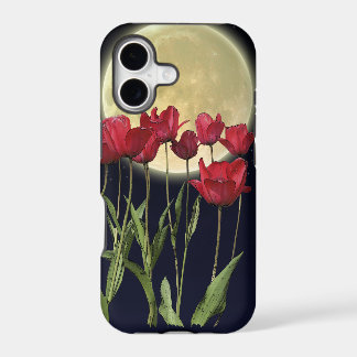 Red Tulips & Moon Art iPhone 5 Case
