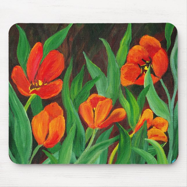 Red Tulips Mouse Pad (Front)