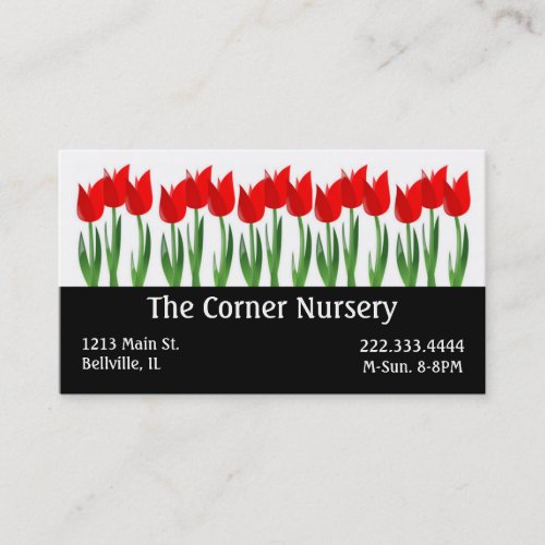 Red Tulips Nursery Business Card