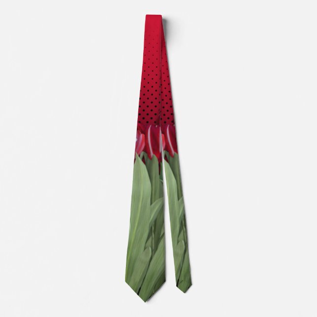 Red Tulips on Gradient Neck Tie (Front)