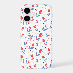 red tulips on white iPhone 17 case