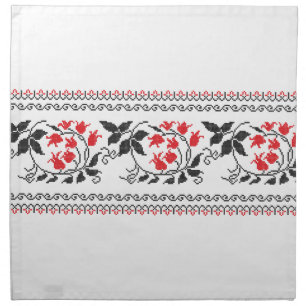 Red tulips pattern napkin