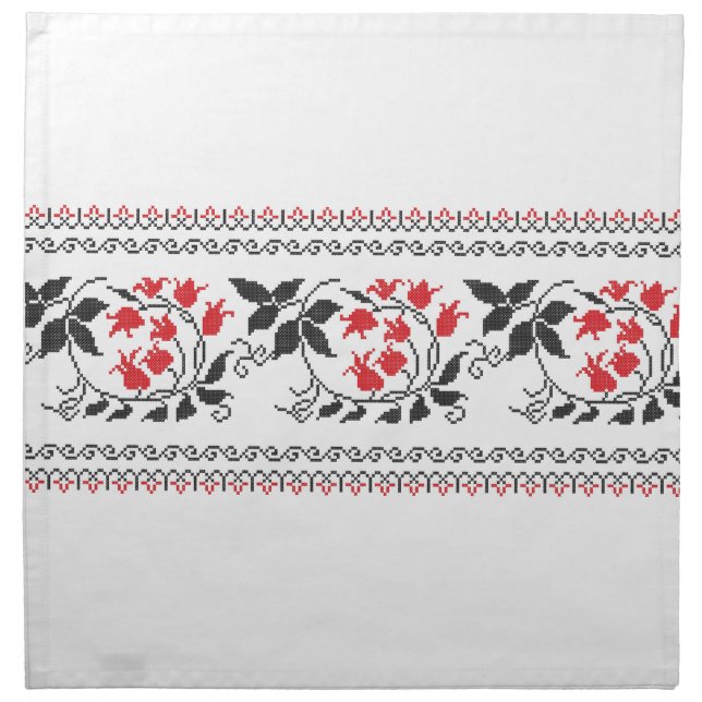 Red tulips pattern napkin (Front)