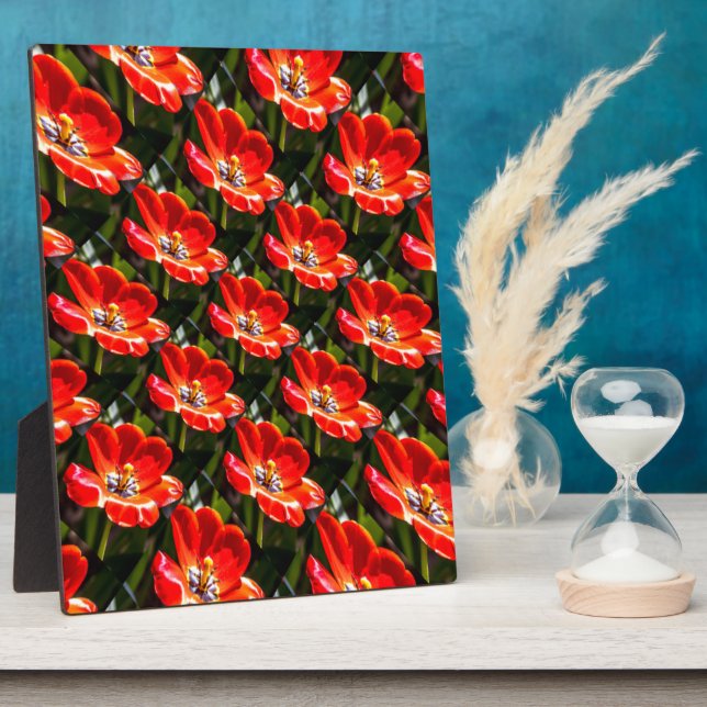 Red Tulips Pattern Plaque (Side)