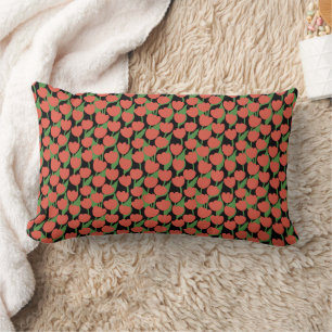 Red tulips retro, stylish lumbar pillow