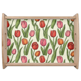 Red Tulips Serving Tray