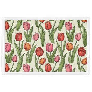 Red Tulips Serving Tray (Acrylic)