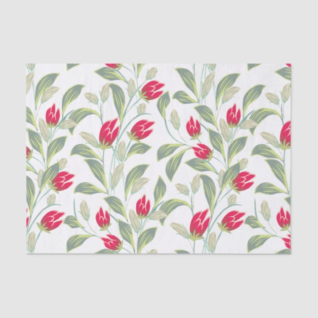 Red Tulips Tissue Paper (Front)