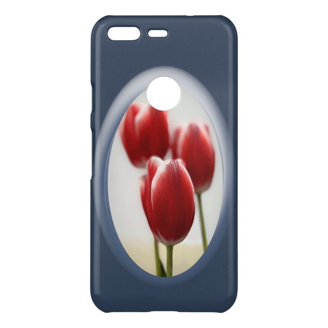 Red tulips uncommon google pixel case (Back)