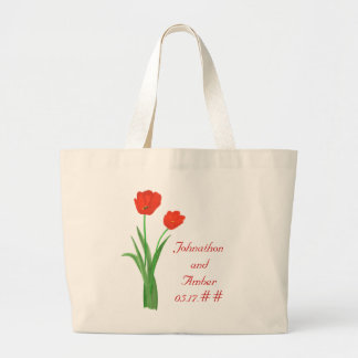 Red Tulips, Wedding Tote Bags