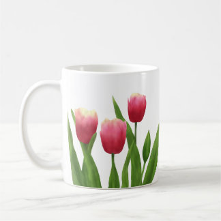 Red Tulips with Greenery Coffee Mug