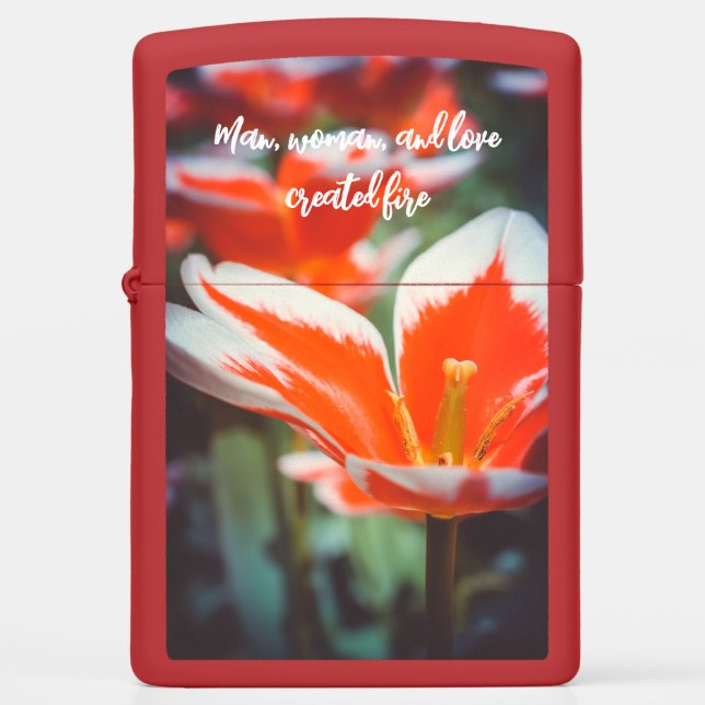 Red Tulips Zippo Lighter (Front)