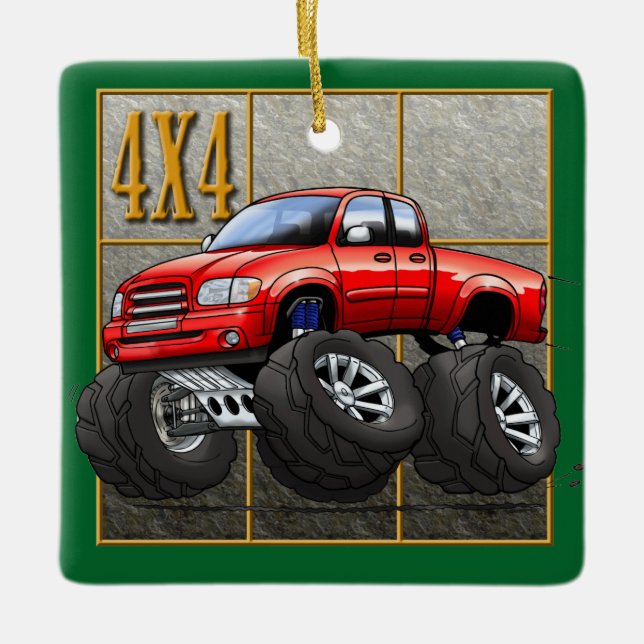 Red_Tundra Ceramic Ornament (Front)