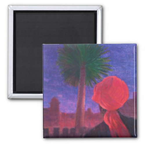 Red Turban dusk Jodhpur 2012 Magnet