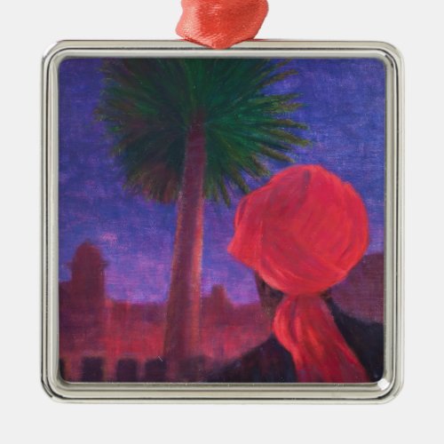 Red Turban dusk Jodhpur 2012 Metal Ornament