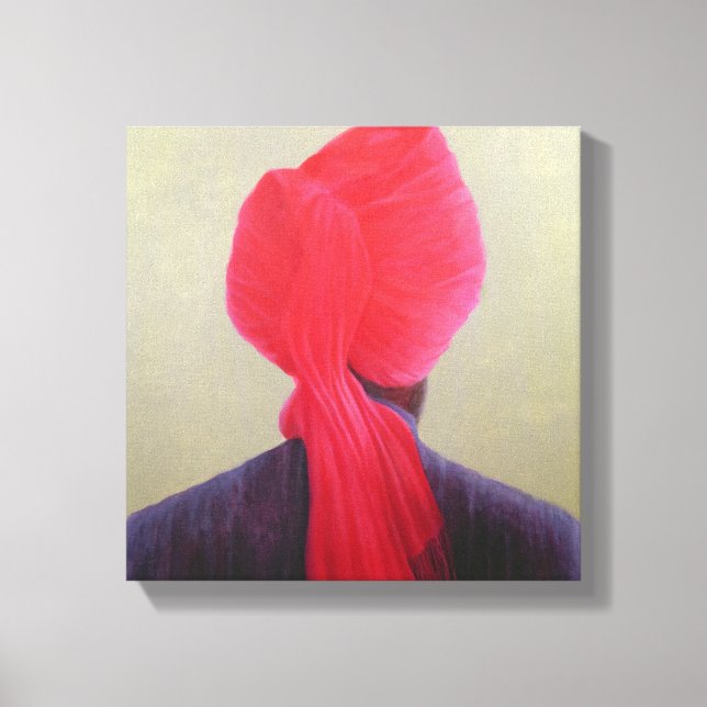 Red Turban Purple Jacket Canvas Print (Front)