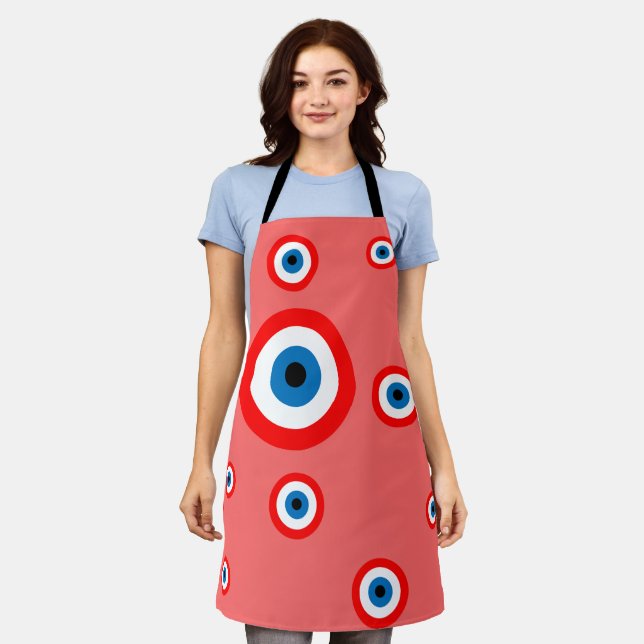 Red Turkish Evil Eye Apron (Worn)