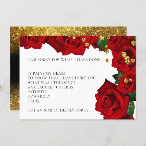 Red Turkish Roses Iâm sorry apology Card