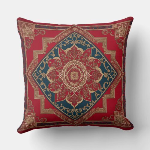 Red turkish throw pillow