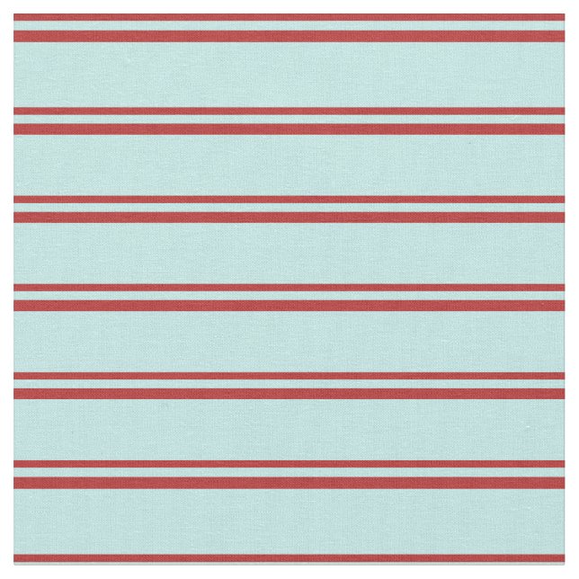 Red & Turquoise Striped Pattern Fabric (Close Up)