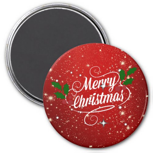 Red Twinkle Merry Christmas Magnet