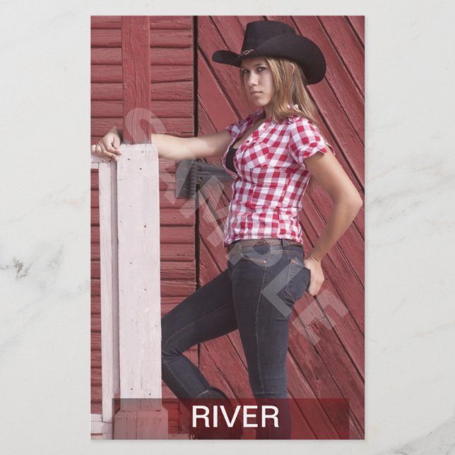 Red Two Sided Headshot Zed Card/Comp Card Flyer (Front)