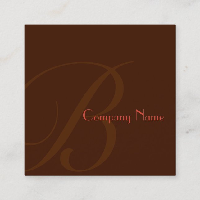 Red Two Toned Square Business Card (Front)
