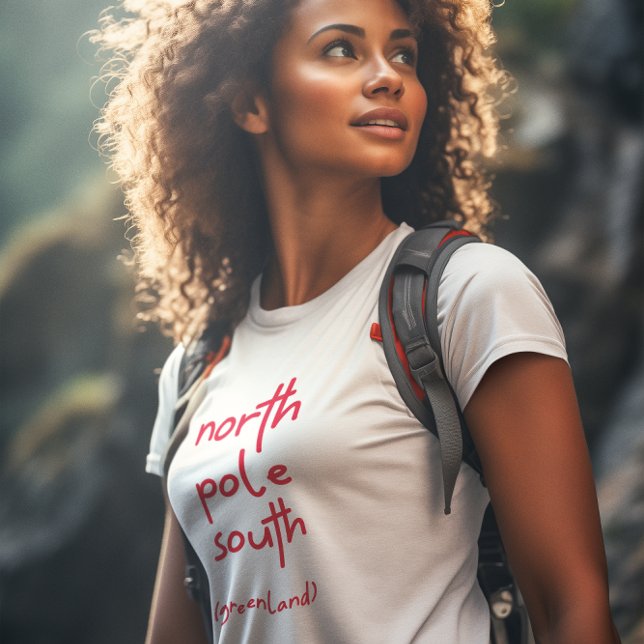 Red Typography Font Greenland North Pole South T-Shirt (Creator Uploaded)