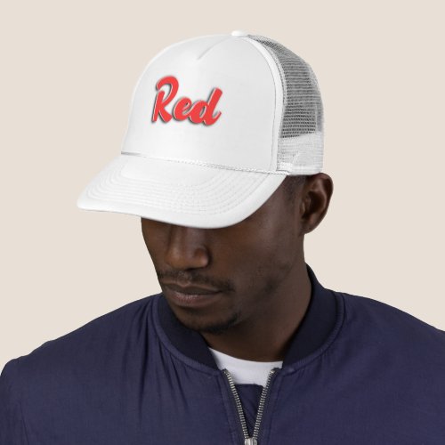 Red Typography Trucker Hat