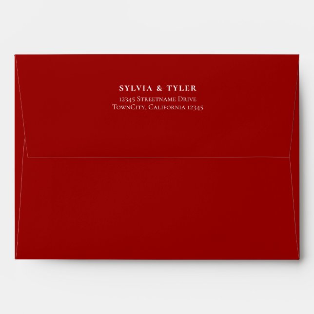 Red Typography Wedding Envelope (Back (Top Flap))