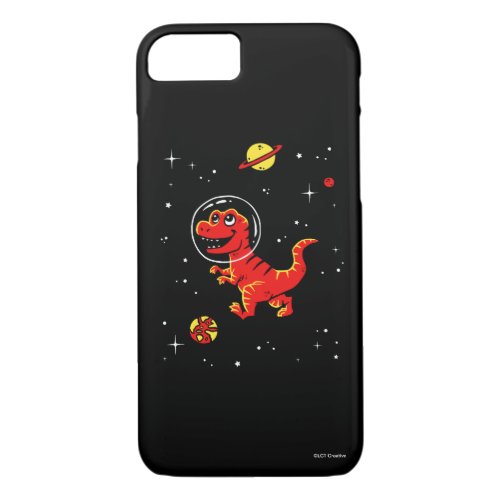 Red Tyrannosaurus Rex Dinos In Space iPhone 87 Case