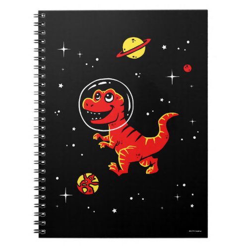 Red Tyrannosaurus Rex Dinos In Space Notebook
