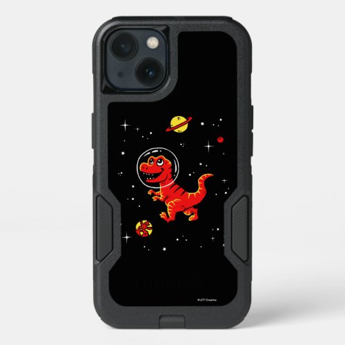 Red Tyrannosaurus Rex Dinos In Space iPhone 13 Case