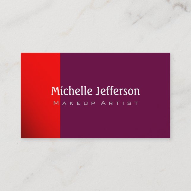 Red Tyrian Purple Contemporary Business Card (Front)