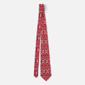 Red Ugly Christmas Sweater Pattern Neck Tie (Back)