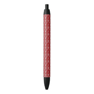 Red ugly Christmas sweater pattern Pen