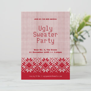 Red Ugly Sweater Party Christmas Invitation