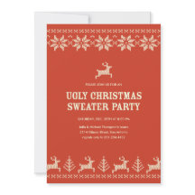 Red Ugly Sweater Party Invitations