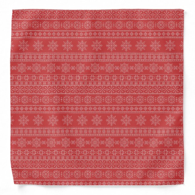 Red ugly sweater scandinavia christmas bandana (Front)