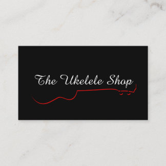 Red Ukulele Contour Business Card