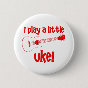 Red Ukulele Pinback Button