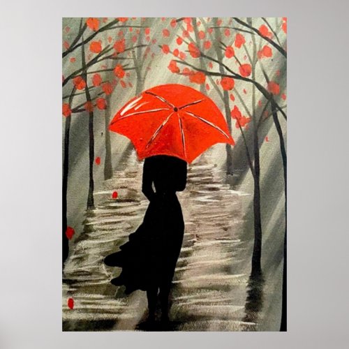 Red Umbrella Art Print