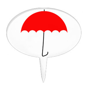 Red umbrella cake topper