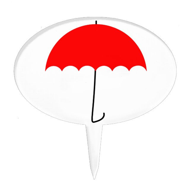 Red umbrella cake topper (Front)
