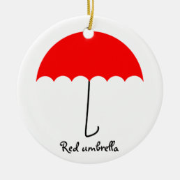 Red umbrella ceramic ornament