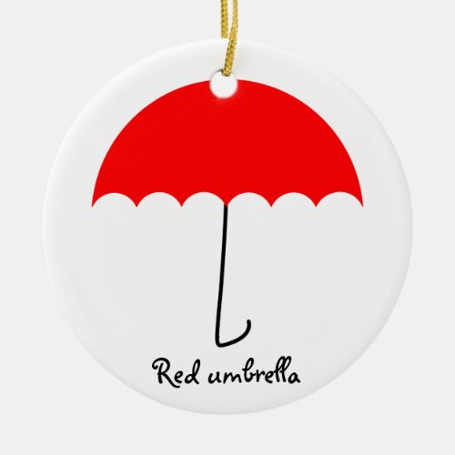 Red umbrella ceramic ornament