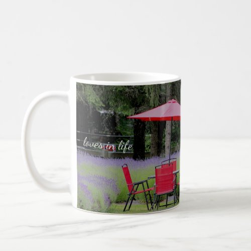 Red Umbrella  Lavender Garden Coffee Mug