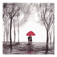 Red umbrella love couple wedding anniversary