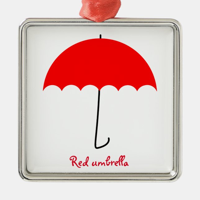Red umbrella metal ornament (Front)