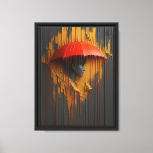Red Umbrella Modern Wall Art